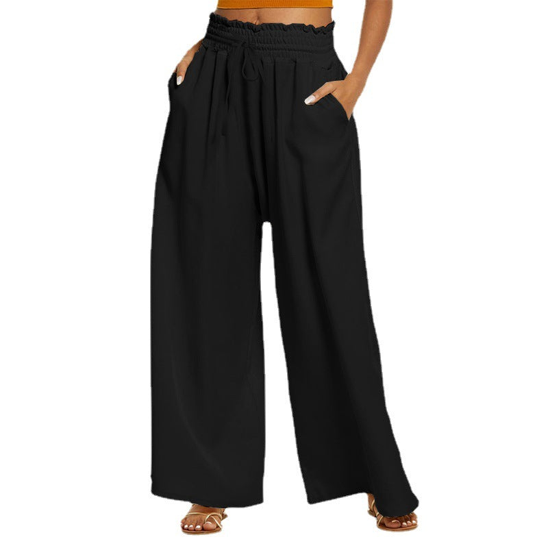 Damen Weite Freizeithose mit elastischem Bund und praktischen Taschen WW