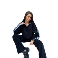 Damen Sportlicher Freizeitanzug mit hohem Kragen WW