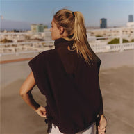 Damen Sportliche Fleece-Jacke mit hohem Kragen und Weitenregulierung WW