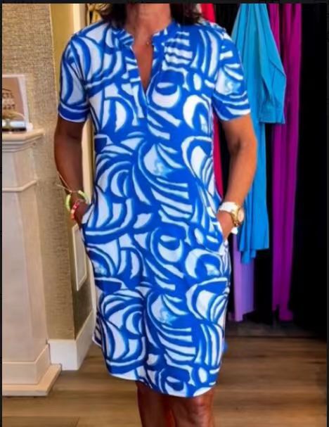 Damen Sommerkleid mit modernem Muster WW