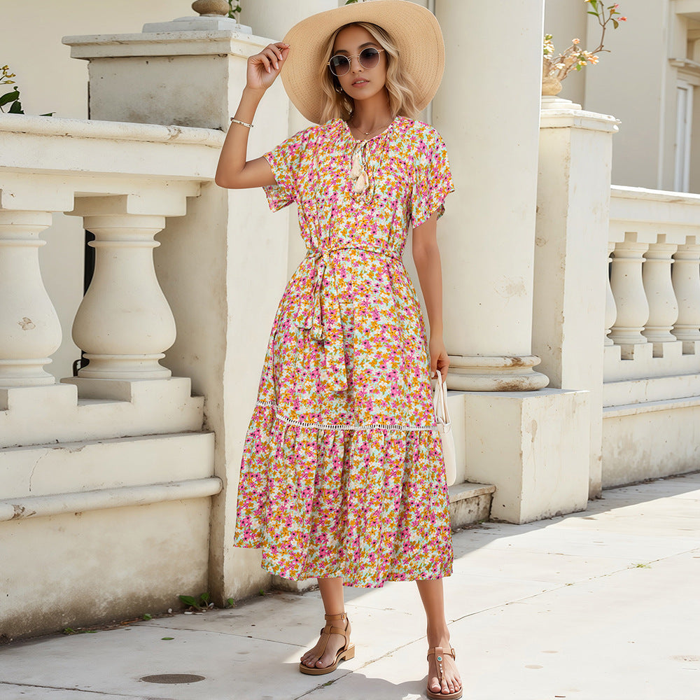 Damen Sommerliches Freizeitkleid mit Rüschendetails WW