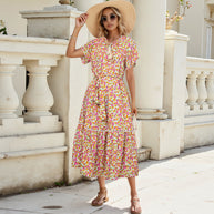 Damen Sommerliches Freizeitkleid mit Rüschendetails WW