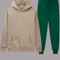 Damen sportliches Hoodie- und Jogginghosen-Set mit elastischem Bund und praktischen Taschen WW