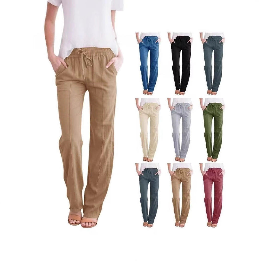Damen Elastische Freizeithose mit Lockeren Schnitt und praktischen Taschen WW