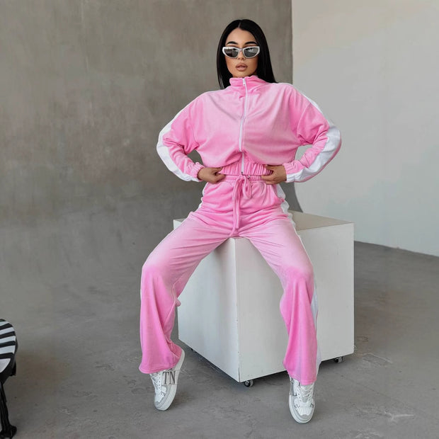 Damen sportliches Fleece-Jogginganzug WW