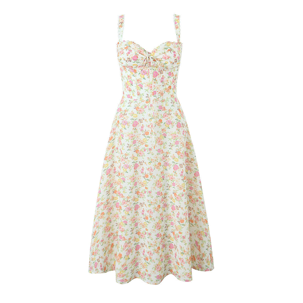 Damen Sommerliches A-Linien Kleid mit floralen Akzenten WW