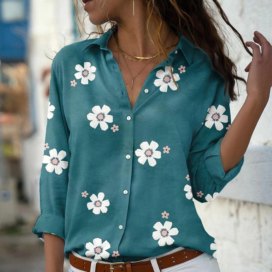 Damen Baumwollbluse mit floralem Muster WW