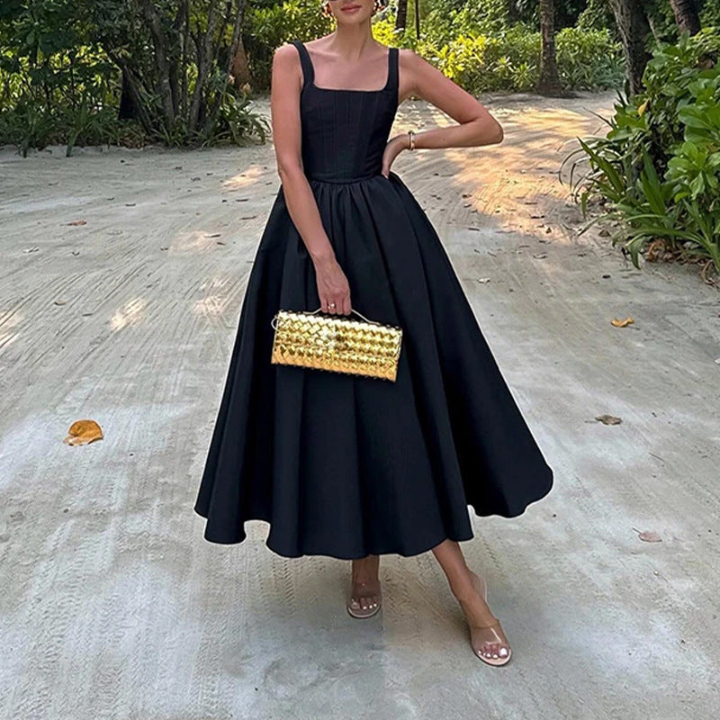 Damen Elegantes Ballkleid mit schmalem Oberteil und weit schwingendem Rock W&W Mode