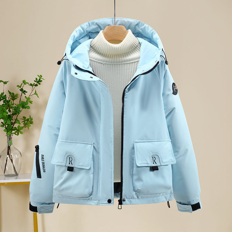 Damen Sportliche und funktionale Outdoor-Jacke mit Kapuze und zahlreichen Taschen WW