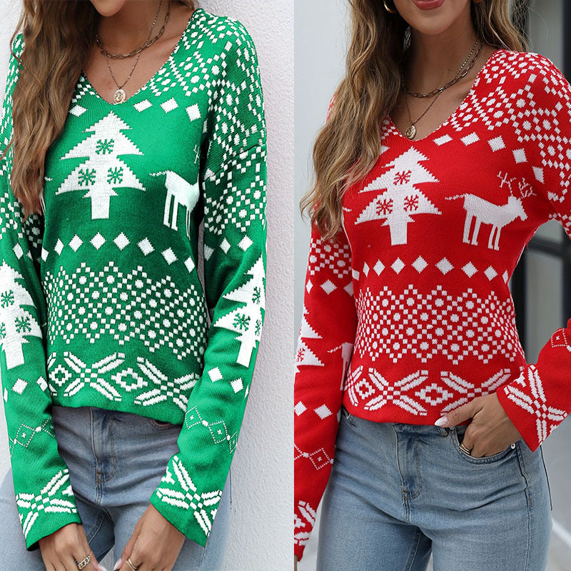 Damen Pullunder mit festlichem Muster und V-Ausschnitt WW