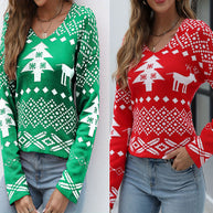 Damen Pullunder mit festlichem Muster und V-Ausschnitt WW