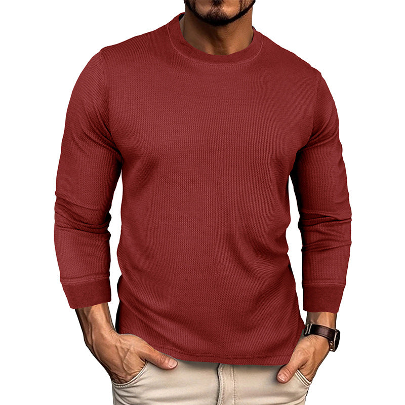 Herren Langarm-T-Shirt mit strukturiertem Design und bequemem Rundhalsausschnitt WW