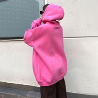 Damen Bequemer oversized Kapuzenpullover mit Kängurutasche WW