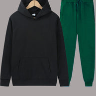 Damen sportliches Hoodie- und Jogginghosen-Set mit elastischem Bund und praktischen Taschen WW
