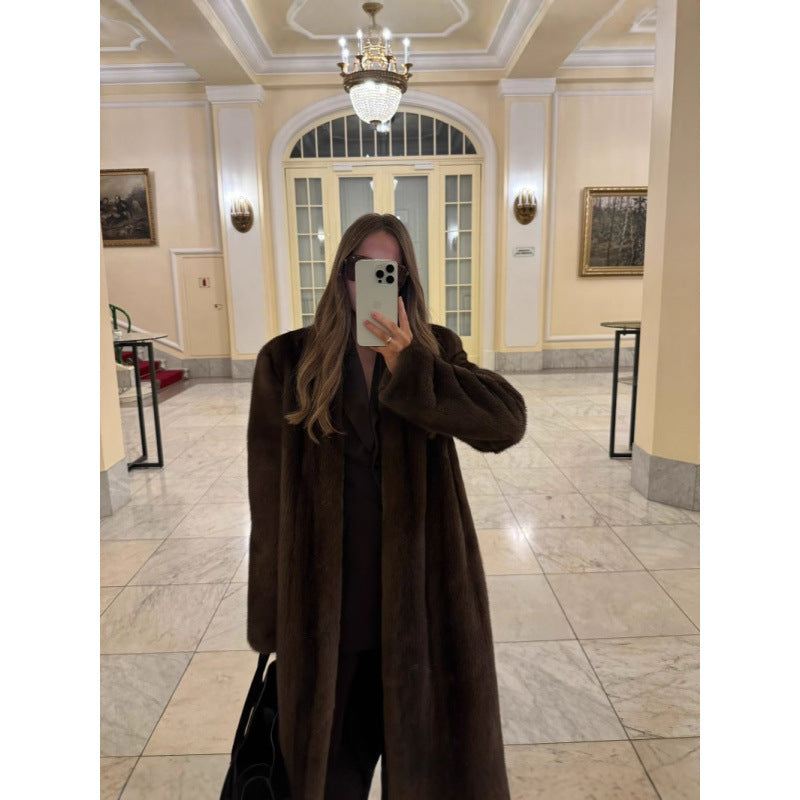 Damen Stilvoller Fleece-Mantel WW