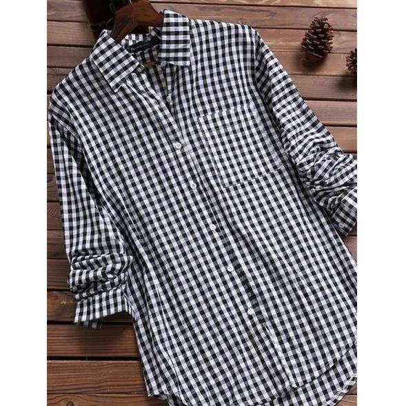 Damen Karierte Hemdbluse aus hochwertigem Baumwollmix mit komfortabler Passform WW