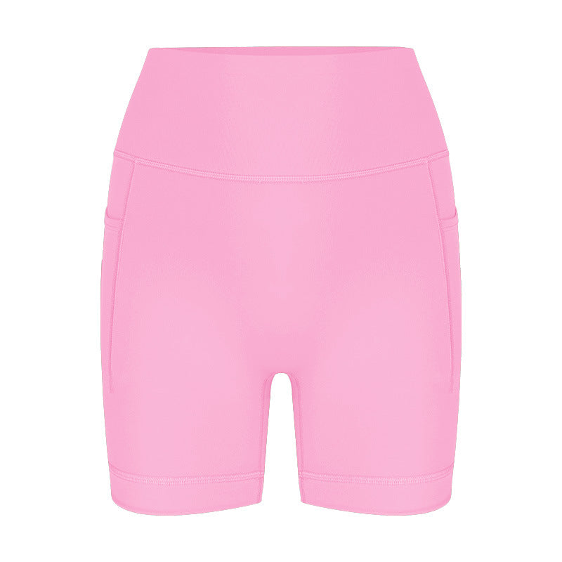 Damen sportliche hoch Taillierte Radlerhose mit praktischen Seitentaschen WW