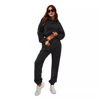 Damen bequeme Sweatpants mit Kapuze und Raffung WW