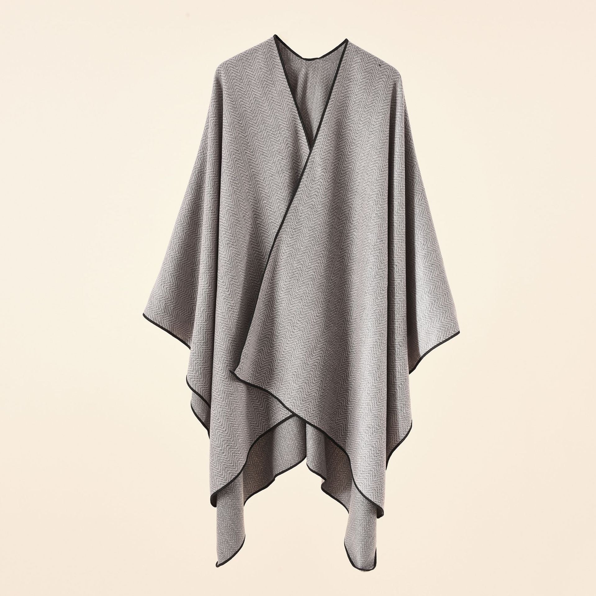 Damen elegante Wickeljacke aus hochwertigem Gewebe mit modernem Herringbone-Muster WW