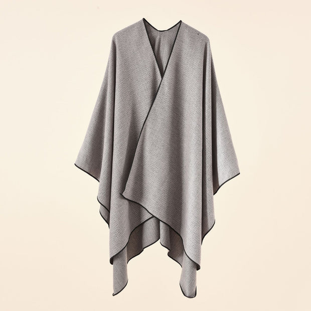 Damen elegante Wickeljacke aus hochwertigem Gewebe mit modernem Herringbone-Muster WW