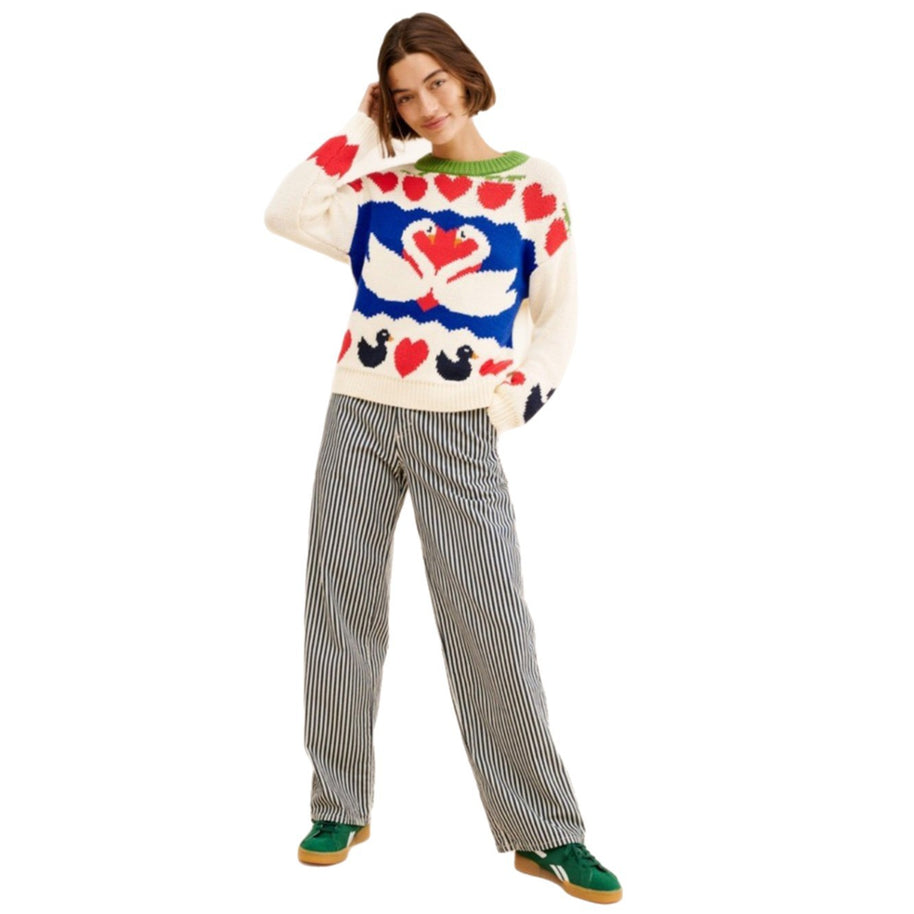 Damen Strickpullover mit Tiermotiv und farbenfrohen Akzenten WW