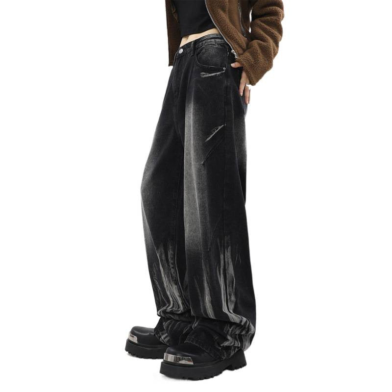 Damen Weite Denim-Hose im modernen Design mit einzigartigen Details WW