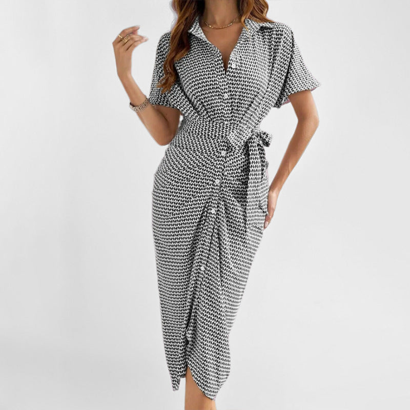Damen Hemdblusenkleid mit tailliertem Schnitt W&W Mode