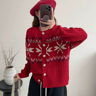 Damen Strickjacke mit folkloristischem Muster und hochwertiger Zopfstruktur WW