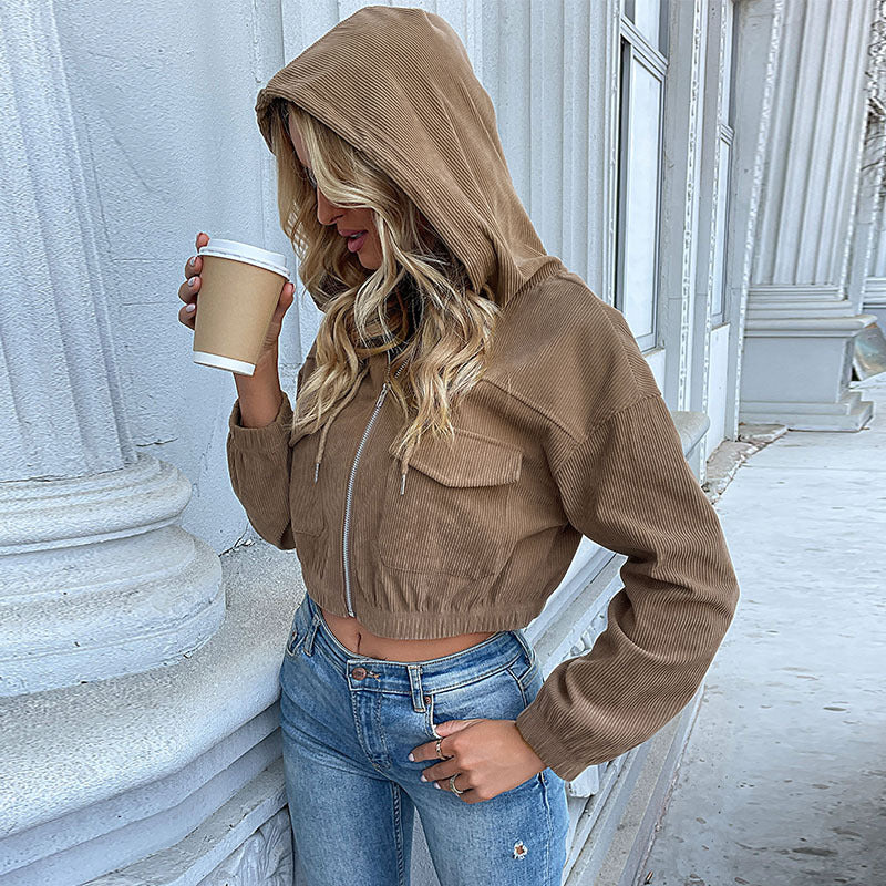 Damen Cordjacke mit lässigem Schnitt und praktischen Taschen W&W Mode