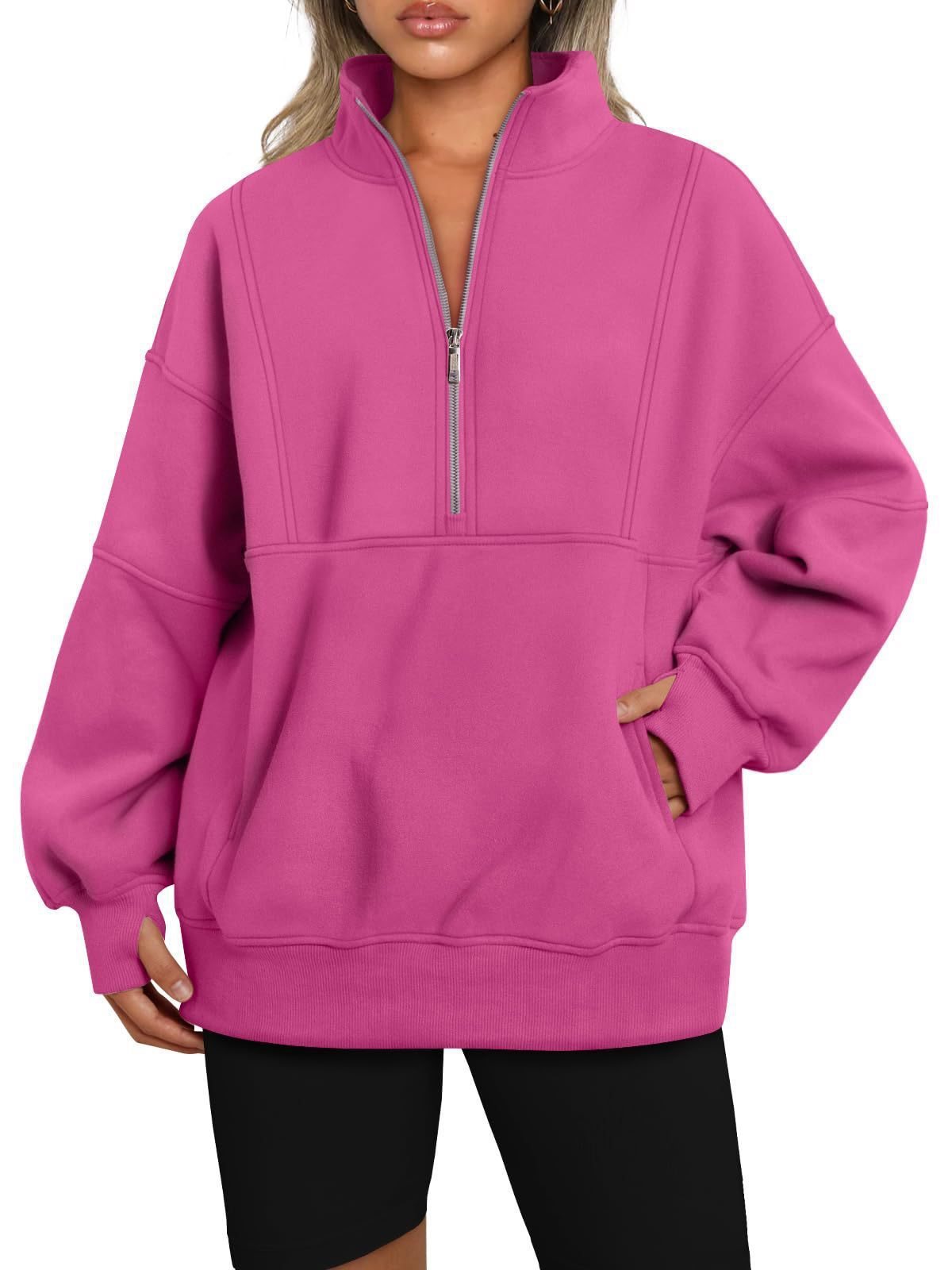 Damen Sportlicher Hoodie mit hohem Kragen und Reißverschluss WW
