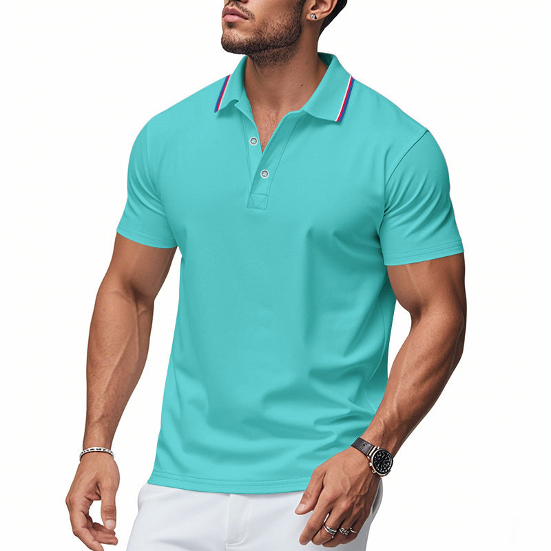 Herren modisches Poloshirt mit kontrastierendem Kragen und atmungsaktivem Material WW