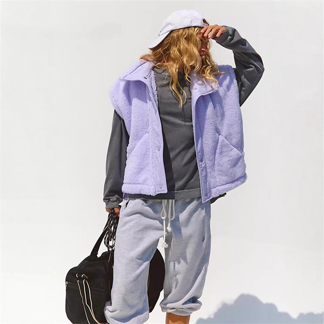 Damen Sportliche Fleece-Jacke mit hohem Kragen und Weitenregulierung WW