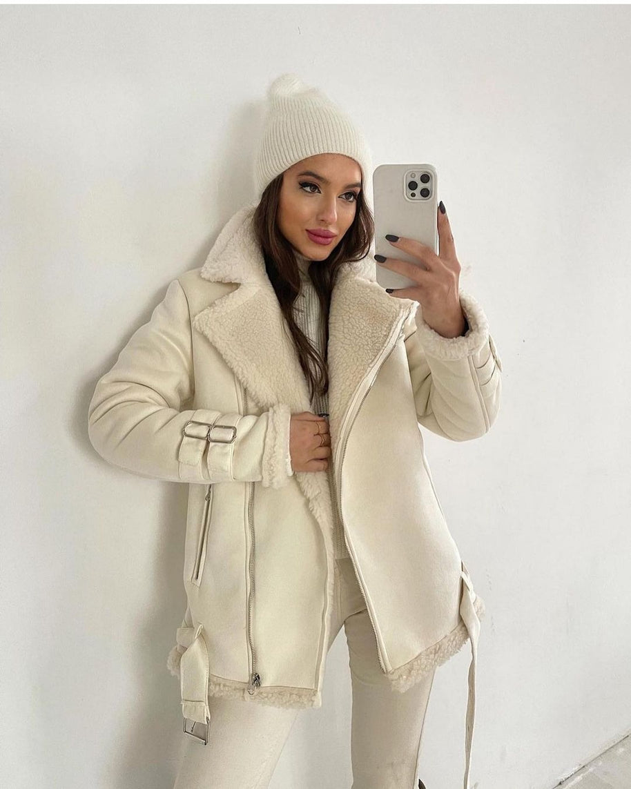 Damen Lederjacke mit kuscheligem Innenfutter WW