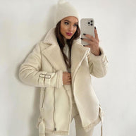 Damen Lederjacke mit kuscheligem Innenfutter WW