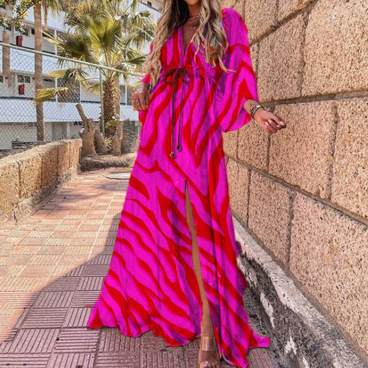 WW | Bodendo Lange Lebendige Farbige Dusterkleid