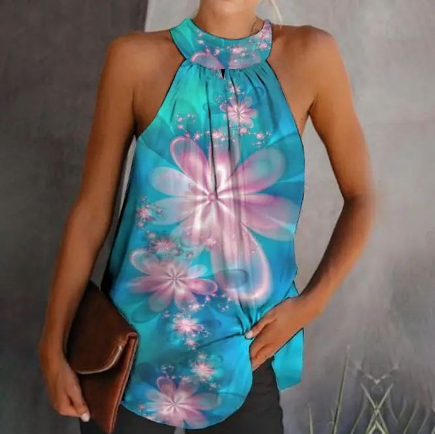 Damen Stilvolles Halterneck Top mit gesmoktem Design WW