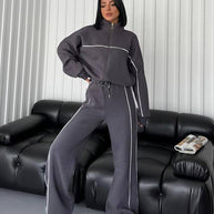 Damen Sportliches Wohlfühl-Set mit hohem Kragen und weitem Schnitt WW