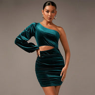 WW | Elegantes Samtabendkleid