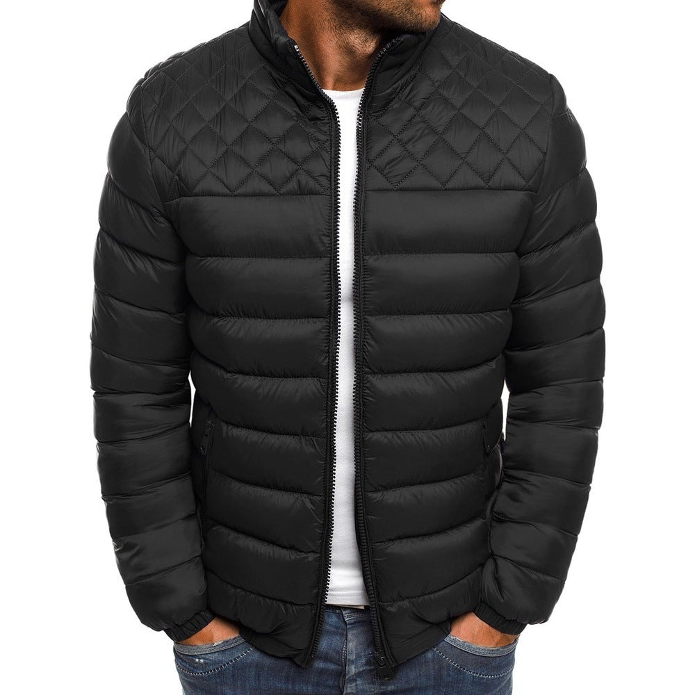 Herren Steppjacke mit hohem Kragen und elastischen Bündchen WW