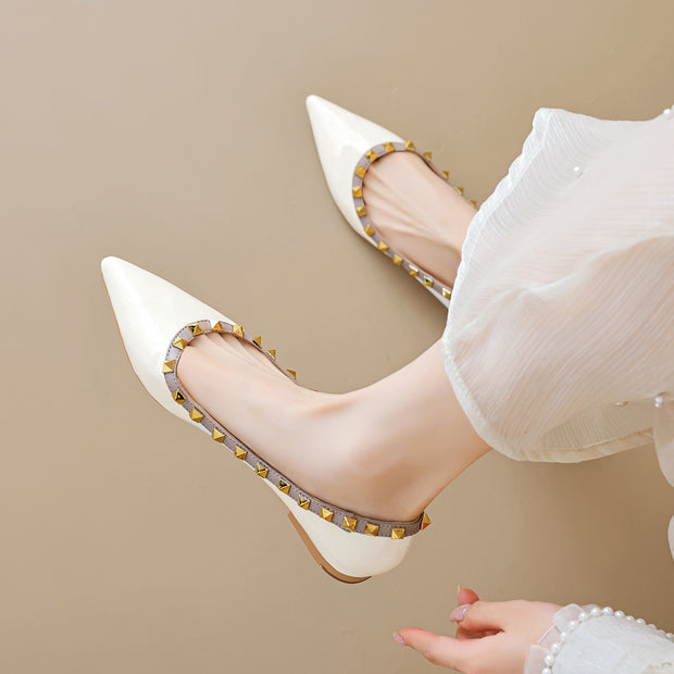 Damen Ballerinas mit Nietenverzierung WW