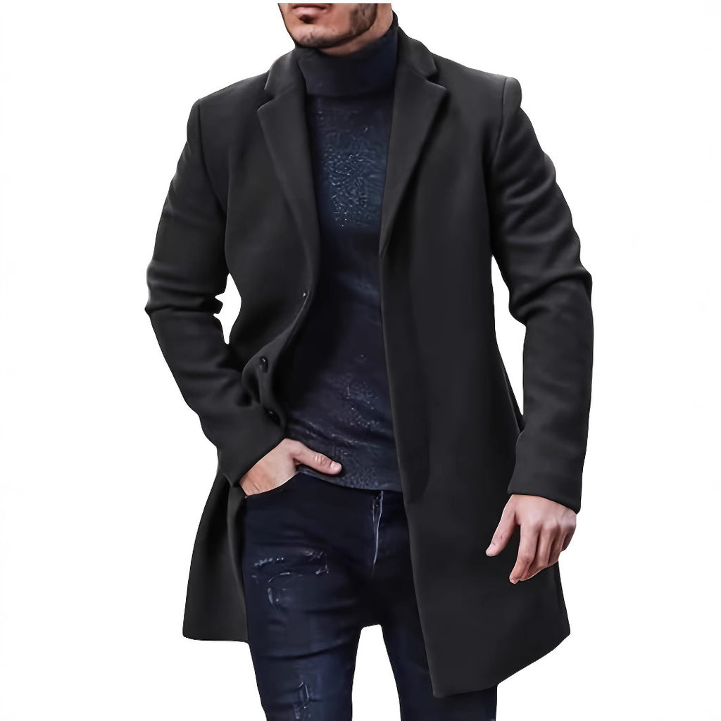 Herren eleganter Mantel mit klassischem Revers WW