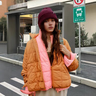 Damen Steppjacke mit hohem Kragen und praktischem Reißverschluss WW