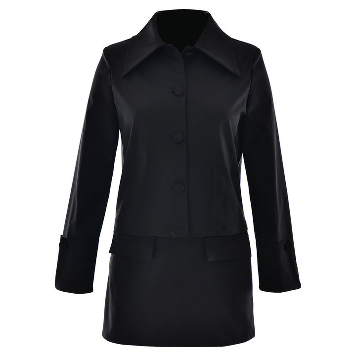 Damen Elegante Kurzjacke mit übergroßen Kragen und stilvollen Knopfdetails W&W Mode