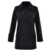 Damen Elegante Kurzjacke mit übergroßen Kragen und stilvollen Knopfdetails W&W