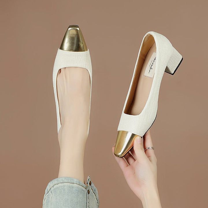 Damen elegante Slingback-Pumps mit dekorativem Metallic-Spitzendesign W&W Mode