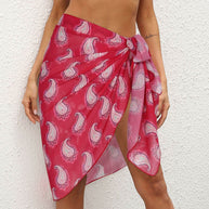 Damen Strandtuch mit floralem Muster und seitlichem Knoten WW