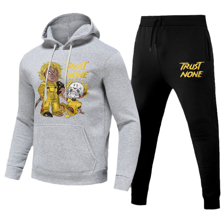 Damen Sportliches Hoodie- und Jogginghose-Set mit kreativen Grafikdesigns WW