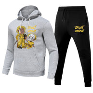 Damen Sportliches Hoodie- und Jogginghose-Set mit kreativen Grafikdesigns WW