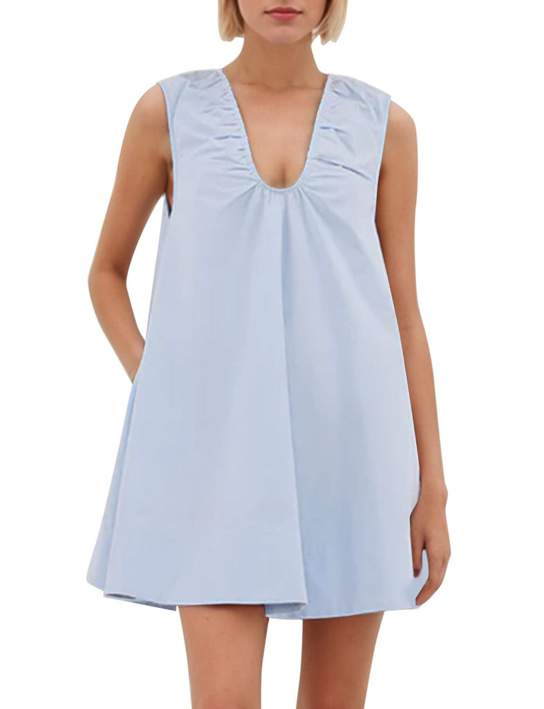 Damen Lässiges Sommerkleid mit Rüschen-Ausschnitt WW