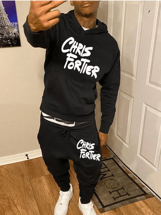 Damen Sportliches Hoodie und Sweatpants-Set mit auffälligem Schriftzug WW